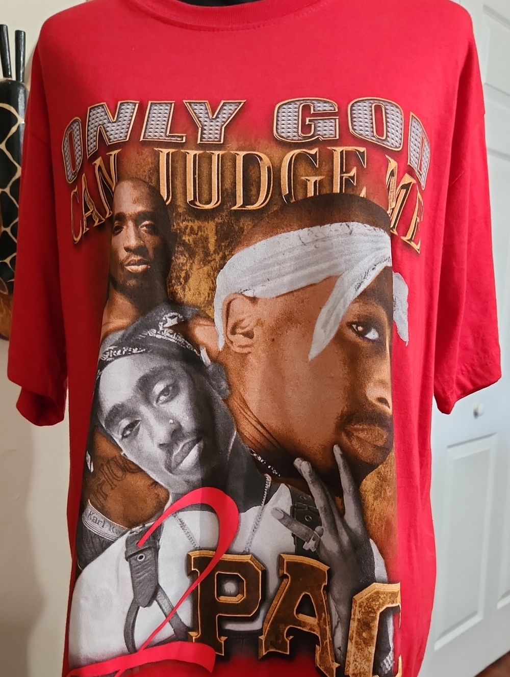 Tupac 'Only God Can Judge' Red short sleeve graphic Tee
